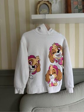 Paw Patrol Skye White Hoodie with Pink Trim